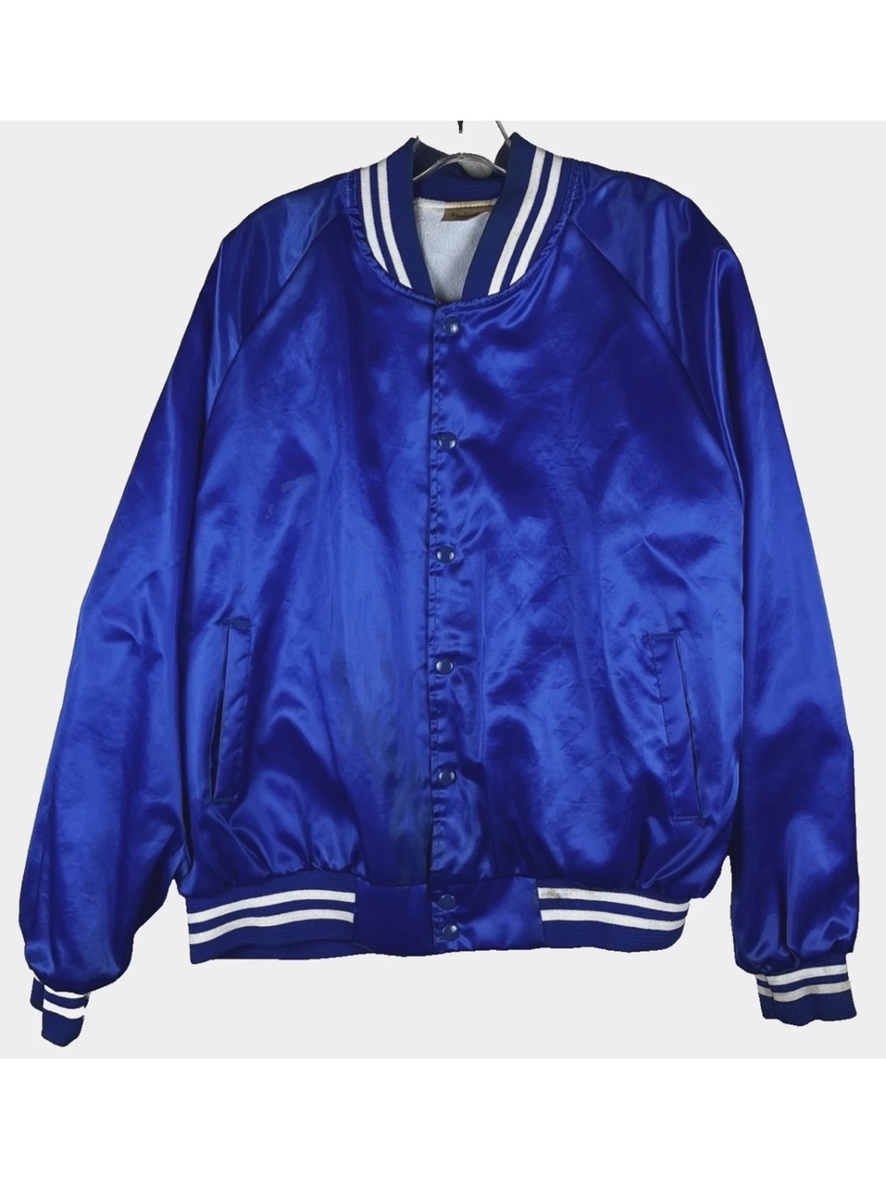 Vintage 1991 Hawkeyes Champs Seven Oaks Major Blue Bomber Jacket XL USA Made